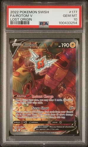 PSA 10 ROTOM V 177/196 | Lost Origin Full Art Pokemon Card