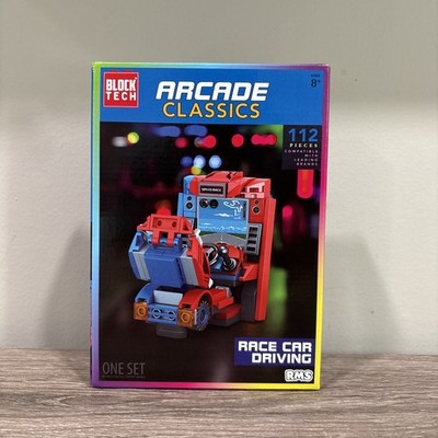 NEW BLOCK TECH ARCADE CLASSICS RACE CAR DRIVING BUILDING 112pc