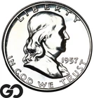 1957 Franklin Half Dollar PROOF, Solid Gem PR++