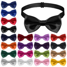 Bow Ties for Men 20 Pack Pre Tied Formal Satin Solid Color Bow Ties Tuxedo Cl...