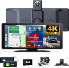 4K DashCam CarPlay&Android Auto 1080pCamera GPSNavigation/Mirror Link/Siri/voice