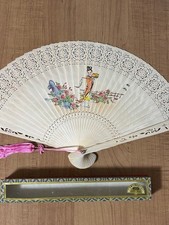 Chinese crafts fan sandalwood openwork fan