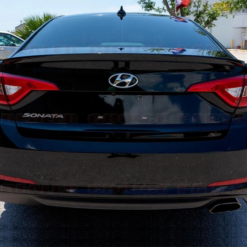 Para Hyundai Sonata MK9 2015 16 2017 maletero estilo fábrica alerón ala negro brillante Foto 2 de 4