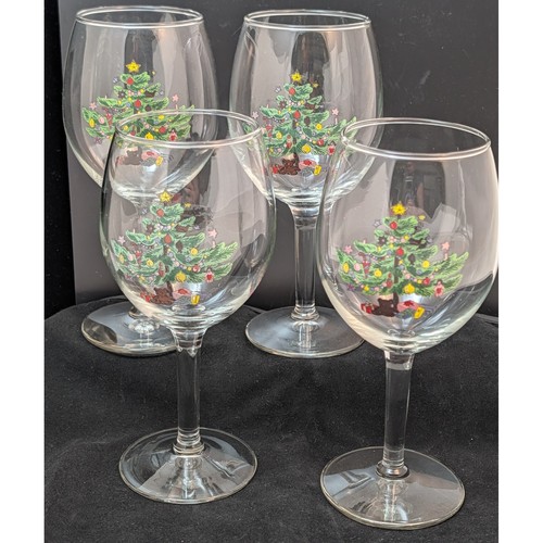 Nikko Christmastime Wine Goblets Set of 4 All Purpose 11oz Holiday Stemware