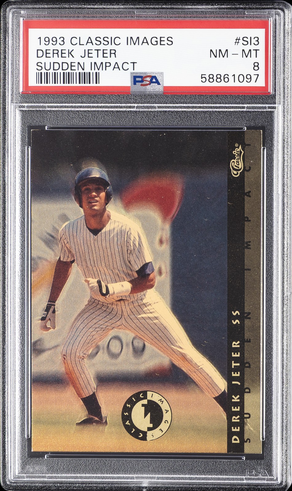 1993 CLASSIC IMAGES SUDDEN IMPACT #SI3 DEREK JETER ROOKIE RC PSA 8