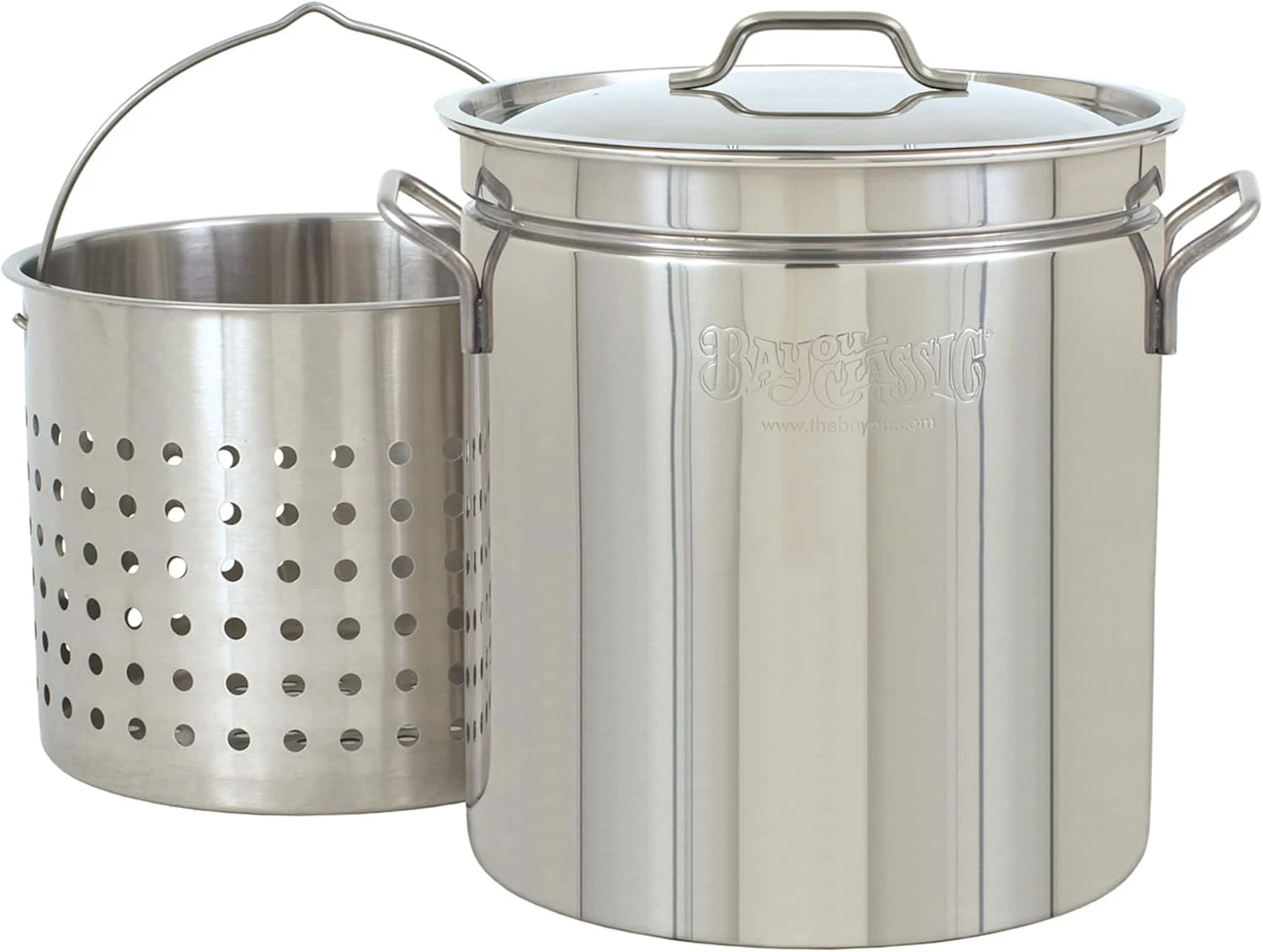 24-Qt Stainless Steel Stockpot with Vented Lid & Perforated Basket