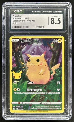 2021 Pokemon SWSH Celebrations Pikachu Holo #005/025 CGC 8.5