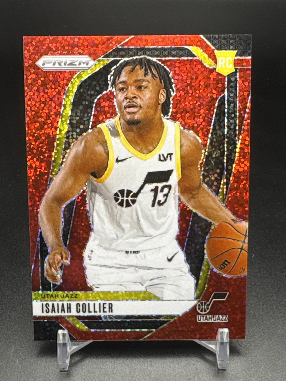 2024-25 Panini Prizm ISAIAH COLLIER Red Sparkle Prizm Rookie SSP #227 RC