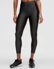 Lululemon Satin Shine Black High-Rise Tights Gym 25" Size 6  UK 10 