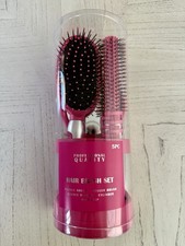 New  Professional Quality   5 Piece Hair Brush Set Pink Gift Set