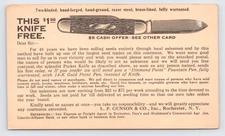 1929 L.P. Gunson & Co. Postal Card Rochester NY Knife & Seed Sales Promo