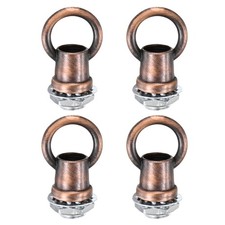 4-Pack Light Fixture Hooks Ring Nuts,M10 Eye Nuts, Chandelier Parts[Red Bronze]