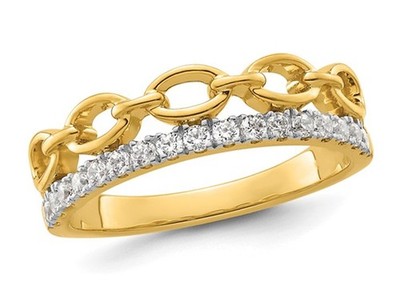 1/3 Carat (ctw VS2-SI1, D-E-F) Lab-Grown Diamond Band Ring in 14K Yellow Gold (S