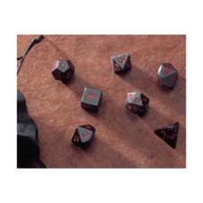 Crystal Caste Dwarven Stones 12mm Obsidian (7) w/Pouch New