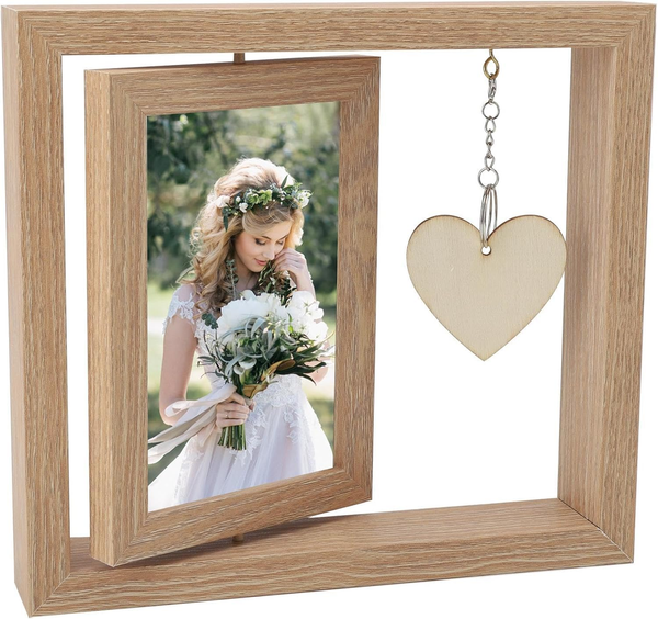 10X15Cm Bilderrahmen Holzrahmen Personalisiert Doppelseitiger Fotorahmen,Holz Dr-image