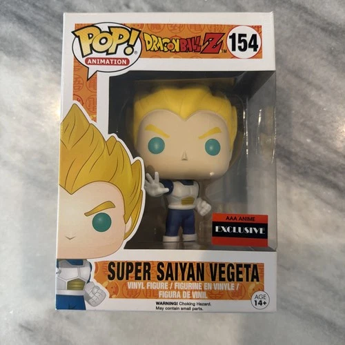 AAA Anime Exclusive Funko Pop Dragon Ball Z Super Saiyan Vegeta #154 + Protector