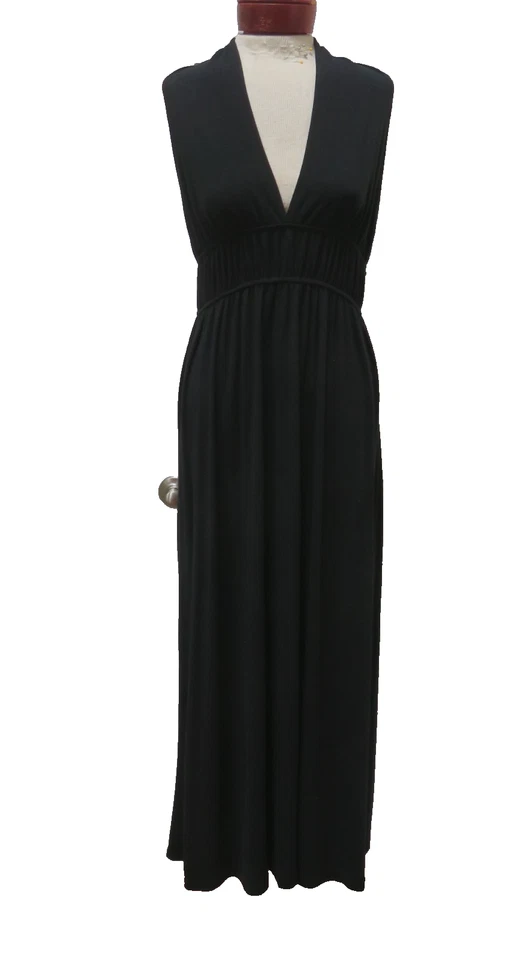 Arden B Women Knit Halter Neck Open Back Empire Waist Long Maxi Knit Dress L Vtg - Image 4 of 4