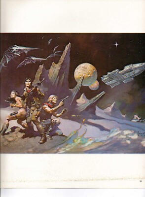 1980 full Color Plate ''Space Attack'' by Frank Frazetta Fantastic GGA Print