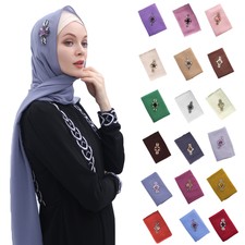 Muslim Women Hijab Chiffon Scarves Long Headscarf Turban Stoles Shawl Wrap Scarf