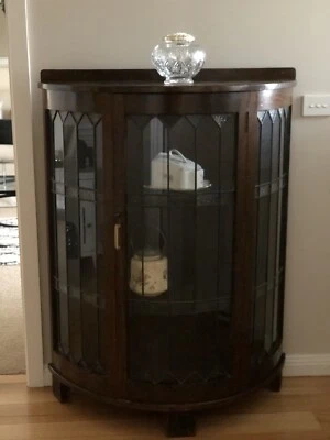 Half Circle Crystal Cabinet Other Antiques Art Collectables