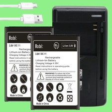 High-Performance 2x 2770mAh Battery Universal Charger USB Cable f LG Power L22C