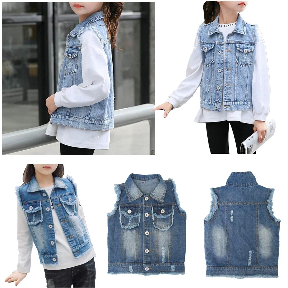 Girls denim hotsell waistcoat