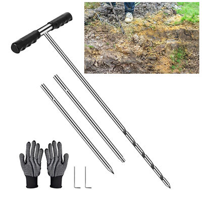Soil Sample Probe 48 Inch with T Handle, Soil Sampler Tool, Soil Test Kit, Soil