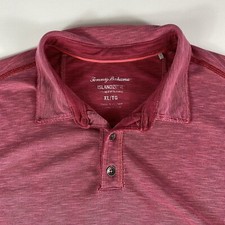 Tommy Bahama Polo Island Zone Shirt Mens Large Textured Short Sleeve Modal Blend
