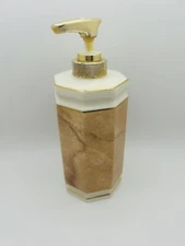 CROSCILL CARRARA BEIGE GOLD PORCELAIN HAND SOAP DISPENSER LIMITED EDITION