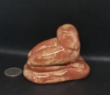 "Sun Worship"-Original Clay Sculpture. Hand made and glazed. Unusual one! Signed