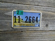 Wyoming flat top rock motorcycle license plate random numbers selected !!!!