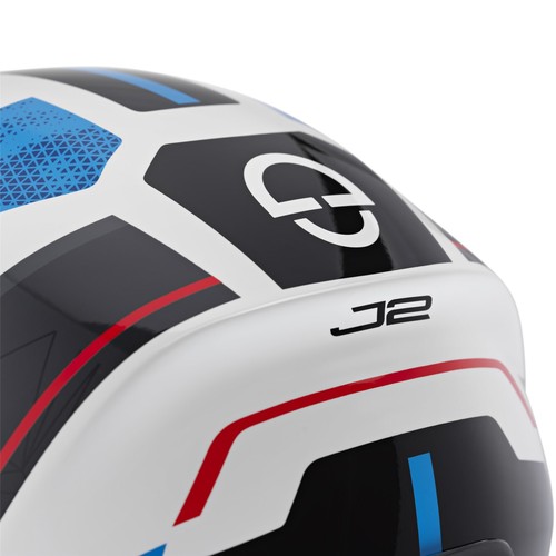 Casco Moto 57 (M) - Schuberth Casco Jet J2 Sigma - Weiß-schwarz-blau-rot - Foto 7 di 8