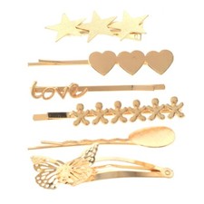Gold Tone Assorted Metal Hair Clip HC1000-GLD