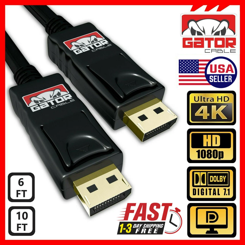 DisplayPort to DisplayPort Cable DP to DP 4K 60Hz HighSpeed UHD Video Audio Data - Image 2 of 4