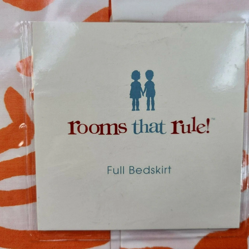 Falda de cama Rooms That Rule naranja tamaño completo algodón Laurens estampado cebra nueva Foto 3 de 4