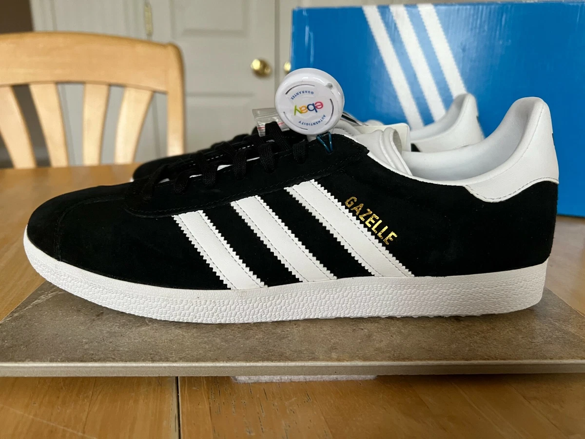 GAZELLE ORIGINALS SHOES 10 CORE BLACK WHITE METALLIC GOLD eBay