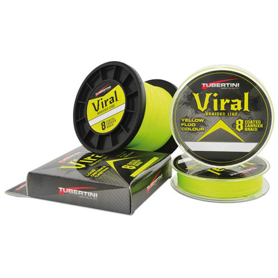 VIRAL BRAIDED LINE 30 LB TUBERTINI 0.18MM 8 PIECES NEON YELLO 150 MT BRAIDED