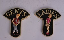 Hanging Restroom Male and Female Signs Ladies and Gents Bathroom Display Set