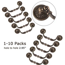 Lot 3" 3 Inch Bronze Vintage Drawer Pulls Handles Antique Drop Bail Cabinet Pull