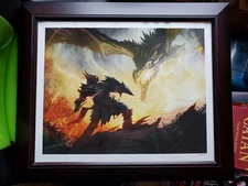 *GENUINE* Dragon Fight Giclee Limited Edition 50/250 Signed Bethesda Skyrim