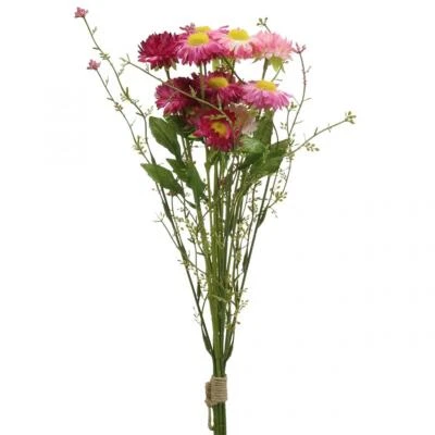 FLORISTIK24.DE Rodanthe Rosa-Rosa Flores de Seda Planta Artificial Flor de Paja Federación Flores Decorativas 46cm