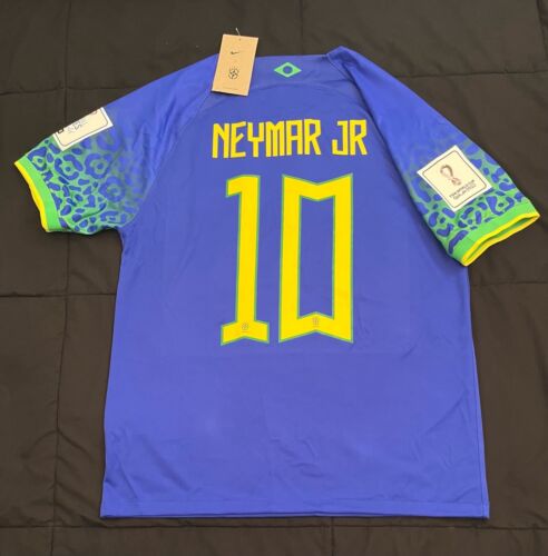 Neymar Jr #10 Brazil Away Jersey Large 2022 World Cup Soccer Football L - Picture 1 of 9