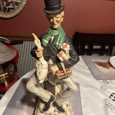 Ski Country 1979 Music Box Ebenezer Scrooge Whiskey Decanter 16”