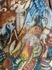 Bellissima pietra dipinta e firmata a mano - scena eterica classica