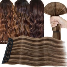 Thick Remy One Piece Clip In 100 Human Hair Extensions 3/4 Full Head Balayage W