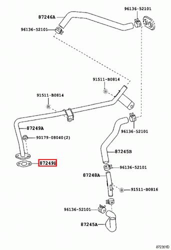 Genuine Lexus LX450 FZJ80 1FZ 4.5 Petrol Heater Water Outlet Pipe Gasket - Picture 8 of 16