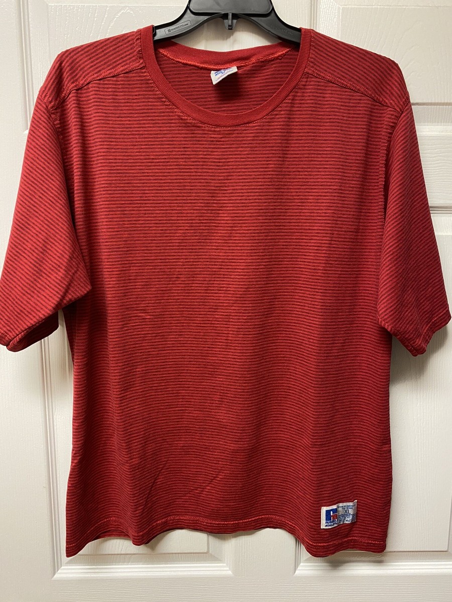 VTG Russell Athletic 'Made In The USA' Mens 50/50 Red Stripe