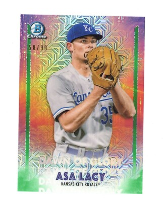 2021 Bowman Chrome Dawn of Glory Green Mojo Refractors #DG-3 Asa Lacy /99