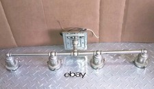 Vintage 4 Bulb Bathroom Vanity Wall Light Fixture Silver Chrome Diecast Nice