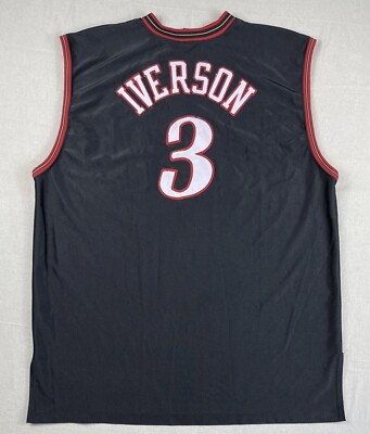 Champion Philadelphia Sixers 76ers Jersey Allen Iverson #3 Sz 56